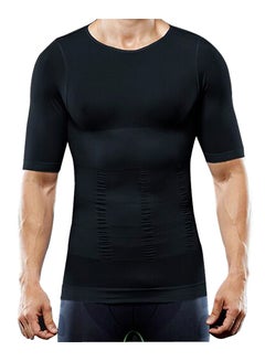 Buy Men's Compression Shirt Undershirt Slimming Tank Top Workout Vest Abs Abdomen Slim Body Shaper in UAE