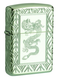 Buy Zippo 49054 Elegant Dragon Armor High Polish Green Windproof Lighter in UAE