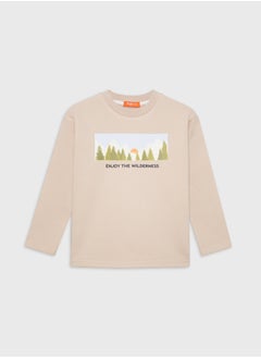 Buy Quokka Kid’s Long-Sleeved Printed Sweatshirt – Beige in Egypt