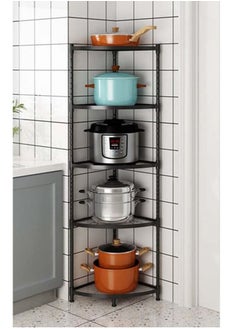 اشتري Kitchen Corner Shelf Storage Stand Pot Rack For Kitchen Nordic Design Antirust (5 Layer) في الامارات