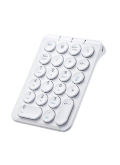 Buy Bluetooth Numeric Keypad Rechargeable Wireless Ten Key Number Pad 22Key Portable & Slim Financial Accounting Numpad For Laptop Computer Compatible With Macbook Windows Android Ios White in UAE