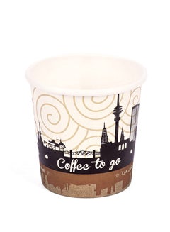 Buy Paper Cups 4oz [100 Cups] Printed Hot Beverage Cup for Coffee Tea Gahwa & Water Disposable Durable in UAE