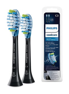 Buy Premium Plaque Defence Black BrushSync Heads (Compatible with all Philips Sonicare Handles), Pack of 2 in UAE