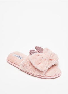 اشتري Embellished Plush Slip On Bedroom Slides with Ear Appliques في الامارات