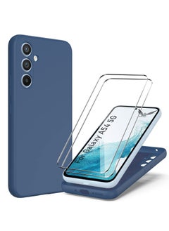 Buy Samsung Galaxy A54 5G Case with 2 Pack Tempered Glass Screen Protector Microfiber Shockproof Soft Liquid Silicone Protective Phone Cover for Galaxy A54 5G in UAE