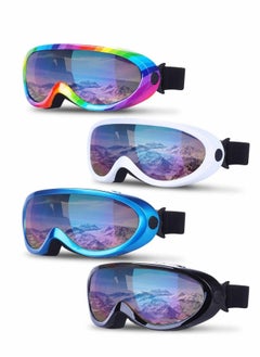 Buy Ski Snowboard Goggles 4 Pack, Anti Fog Glare Adjustable Strap, UV Protection, Anti Fog, Wind Resistance, for Winter Outdoor Sport Skiing, Motorcycling, Adult and Child General (Multicolor) in UAE