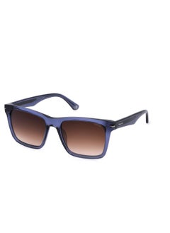 Buy Men's Square Shape  Acetate Sunglasses SPLN35M530955 - Lens Size: 53 Mm - Shiny Transp.Blue in Saudi Arabia