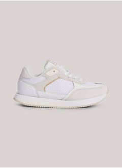 Buy Women's Elevated Suede Fine-Cleat Trainers -  Suede upper, White in Saudi Arabia