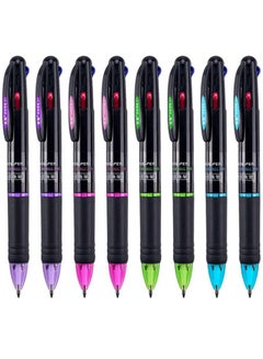 Buy 8Pcs Multicolor Ballpoint Pens, Retractable 4 in-1 Color Pens, 0.7mm Fine Tip Pens for Office School Supplies Planner Writing Diary Gift Pen in UAE