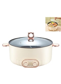 Buy Electric Double Hot Pot with Independent Temperature Control Non Stick Electric Cooker Shabu Shabu Electric Skillet Frying Pan Electric Saucepan for Noodles Egg Steak Sauté Steam and Soup (6L) in Saudi Arabia