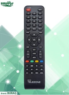 Buy Telezone TV Remote - Replacement Remote Control Compatible For TELEZONE Smart LCD LED TVs - Black in Saudi Arabia