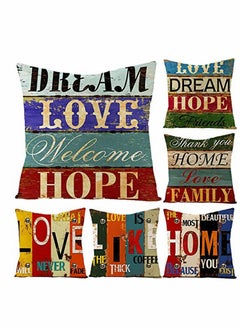 Buy Decorative Throw Pillow Covers, Pack of 6 Decorative Love Life Pillowcases, Mix and Match for Home Decor, Throw Pillow Covers Home Decor for Sofa Car Bedroom 18x18 Inch in UAE