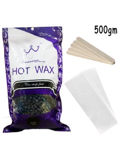 Buy High Quality Hair Removal Hot Wax Beans Black 500gm With 10 pcs Wax Paper And 10 pcs Wax Sticks in Saudi Arabia