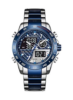 Buy Men's Multifunction Waterproof Sport Stainless Steel Analog & Digital Wrist Watch Dual Time Alarm SIG Snooze Function in Saudi Arabia