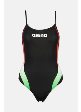 Buy Women Graphic Print One Piece Swimwear, Black in Saudi Arabia