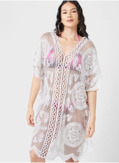 Buy Lace Detail Beach Cover Up in Saudi Arabia