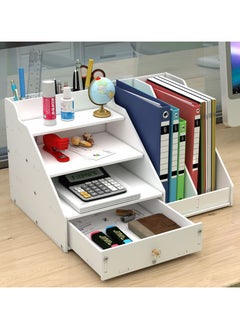 اشتري Multi-layer Desktop Folder Storage Box Organization File Box File Rack Office Supplies File Shelves Drawer Bookshelf في السعودية