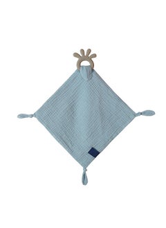 Buy Soft Cotton Baby Appease Towel Comfortable Soothing Security Blanket with Teether Ring for Infants Toddlers in UAE