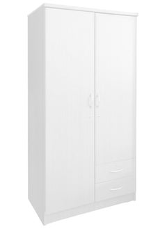 Buy Galaxy Design Two Door Wooden Cupboard With 2 Drawer - White - 90 x 50 x 190 cm in UAE