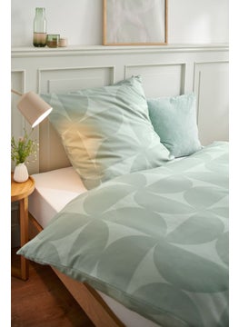 Buy Single Premium Cotton Duvet Set 135 x 200 cm, Sage Green in UAE