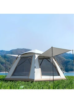 Buy Automatic Camping Tent 4-5 Persons (210x210x140) CM,Instant Automatic Pop Up Dome Tent,Portable Windproof Lightweight for Family Backpacking Hunting Hiking Outdoor Beach and Picnic Tent-Beige in UAE