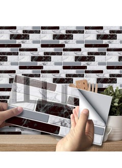 اشتري Peel and Stick Wall Tile Stickers for Kitchen Bathroom Black White Marble Style Self Adhesive Backsplash Home Decor 27pcs/Set 10 x 20cm في الامارات