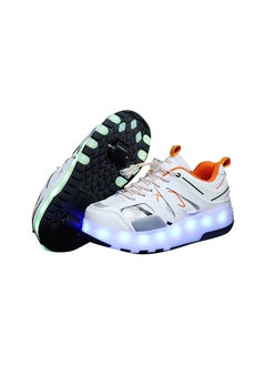 Buy Breathability Roller Shoes USB Charge Girls Boys Sneakers with Wheels LED Roller Skates Shoes in Saudi Arabia