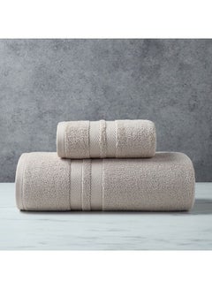 Buy Two-piece household daily use pure cotton bath towel pure cotton towel thickened absorbent (Brown) in UAE
