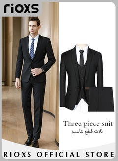 Buy Men's 3 Pieces Formal Blazer Suit One Button Slimming Blazer Jacket & Long Blazer Pants & Four Buttons Vest for Business Wedding Prom Dinner in UAE