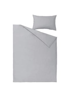 Buy Duvet cover and pillowcase, light grey, 150x200/50x80 cm in Saudi Arabia