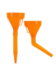 Buy Automotive Funnels, 2Pcs Orange Wide Mouth Oil Funnel, Right Angle Funnel, No- Spill Plastic Long Neck Oil Funnel Extension, for Cars Motorcycles Engine Oil Kerosene Gasoline Gas Fuel in Saudi Arabia