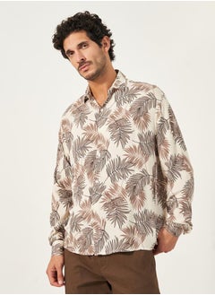 Buy Relaxed Fit Leaf Print Shirt in Saudi Arabia