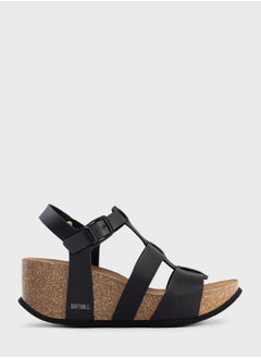 Buy Majorque Strappy Mid Heel Wedges in UAE