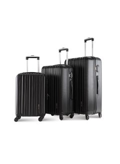اشتري Lightweight 3-Pieces ABS Hard side Travel Luggage Trolley Bag Set with Lock for men / women / unisex Hard shell strong في السعودية