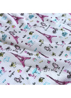 اشتري Eiffel Tower Fitted Sheet 90X200+25Cm - Pink في الامارات