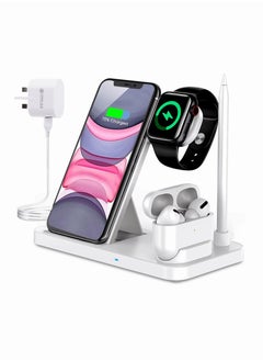 اشتري Wireless Charger, 4 in 1 Fast Wireless Charging Station for Phones,Apple Watch,Pencil Charging Dock في الامارات