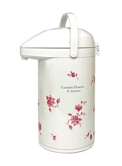 Buy Vacuum Flask Coffee Tea Thermos White with Floral Design 3L in UAE
