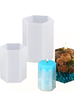 Buy Candle Molds 2 Pcs Hexagonal Pillar Candle Moulds DIY Silicone Mould for Party Decoration Handmade Gift Craft Birthday Party Gift Home Party Decoration in UAE
