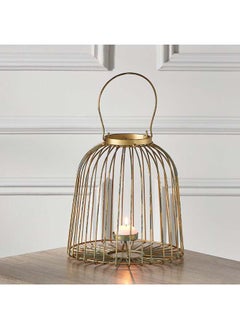 Buy Splendid Metal Lantern with Pillar Candle Holder 34 x 24 x 34 cm in UAE