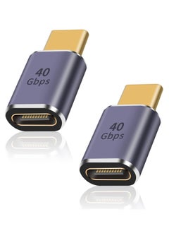 اشتري USB male to C female Adapter 40Gbps,USB Type Extender Supports 8k@60HZ and 100W fast charging,USB Female Male,Compatible with Thunderbolt 3/4 (2 PCS) في الامارات