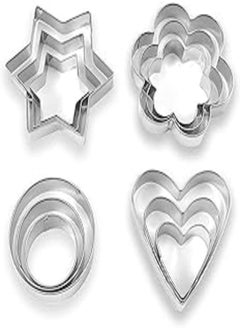 Buy SYGA 12 Pieces Cookie Cutter Stainless Steel Cookie Cutter with Different Shape in Egypt