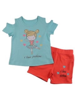 Buy Baby GirlsT-shirt and shorts Set For Girls Love in Egypt