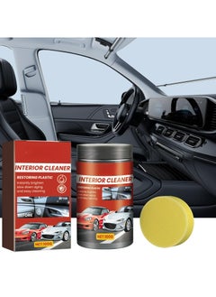 Buy Automotive Interior Cleaner - 100g Dashboard and Seat Cleaner and Polish with Sponge, Interior Renovation Paste for Cars, Effective Dust Removal, Stain Cleaning, Polishing, and Maintenance in Saudi Arabia