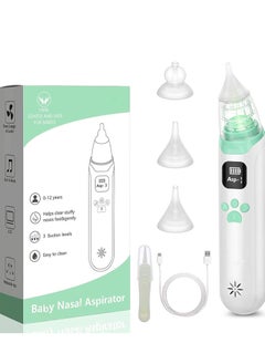 Buy Nasal Aspirator for Baby - Electric Nose Aspirator for Toddler, Baby Nose Sucker, Automatic Nose Cleaner with 3 Silicone Tips, 3 Adjustable Suction Level, Music and Light Soothing Function in Saudi Arabia