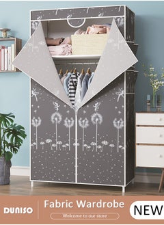 اشتري Portable Clothes Closet with Side Pockets,Fabric Wardrobe for Hanging Clothes,Freestanding Garment Organizer with Sturdy Fabric Cover,Closet Clothes Organizer with Zipper for Bedroom, Cloakroom Sturdy and Easy Assemble في السعودية