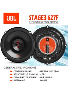 Buy Stage 3627F - 6.5 Inches Two-Way Car Audio Speaker, No Grill, Black in UAE