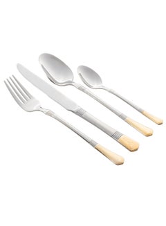 Buy Stainless steel spoons, forks and knives set, 24 pieces in Saudi Arabia