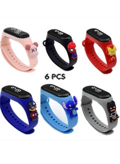 Buy Kids' Water Resistant Silicone Digital Watch 6PCS in Saudi Arabia