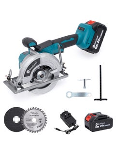 Buy Cordless Circular Saw, 1200W 4.0Ah 6300 RMP with 2 Batteries and 2 Saw Blades, Manul Guide, Max Cutting Depth 32mm in UAE