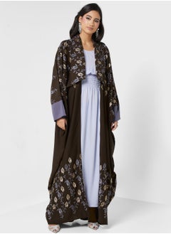 اشتري Embroidered Open Cape Sleeve Abaya في السعودية